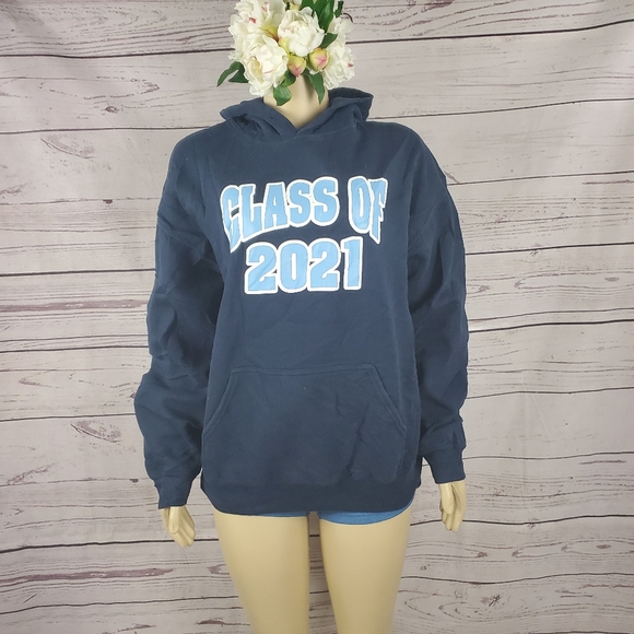 gildan navy blue large hoodie sweatshirt ( 5 for $20 ) - Picture 4 of 8